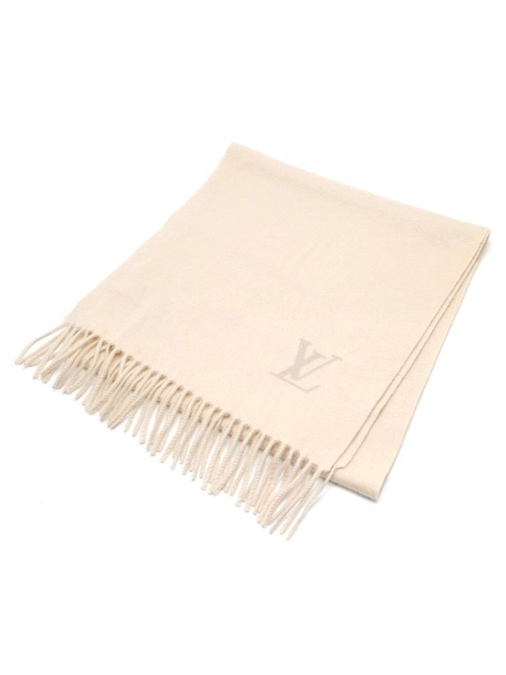 Louis Vuitton Echarpe Jhelum Scarf Cashmere 100% Ivory